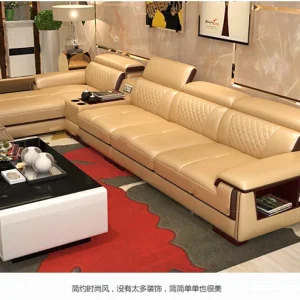 Living Room Sofa set furniture real genuine cow leather sofa recliner speaker bluetooth puff asiento muebles de sala canape cama