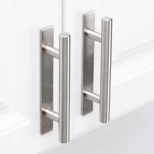 1 piece Black silver stick-on handle stainless steel wardrobe cabinet drawer door handles no punch with strong double-sided tape