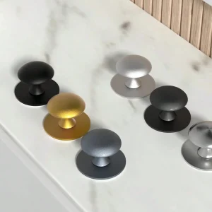 5 Pack Handle Pull Self Adhesive Cabinet Knobs, No Drilling Self Stick Drawer Knob, Stick-on Kitchen Cabinet Stainless Steel
