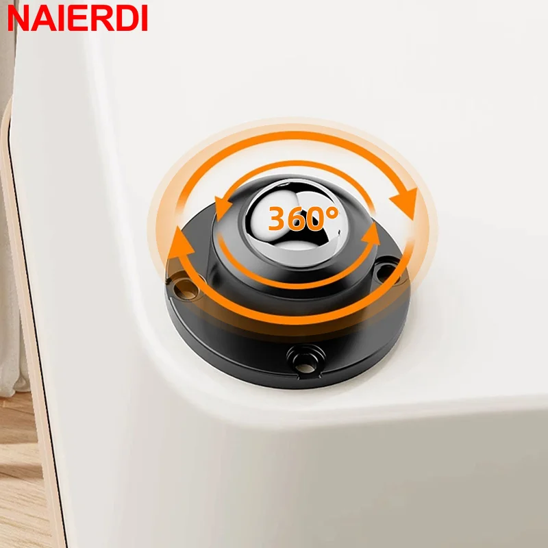 NAIERDI 4/8/12 Packs Universal Caster Wheels 360° Rotation Self-Adhesive Wheels 100KG Heavy Duty Furniture Cabinet Rollers - Image 2