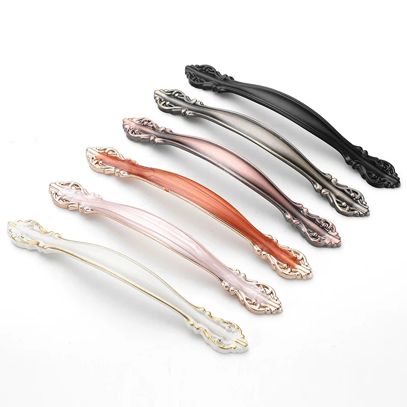 Modern Simple Nordic Handle White Amber Aluminum Alloy Black Drawer Cabinet Handles for Furniture Door Knocker Drawer Pulls - Image 6