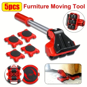 5Pcs Furniture Moving Helper Set Effortless Heavy Duty Easy-to-Storage for Household Washing Machine Refrigerator Transport Tool