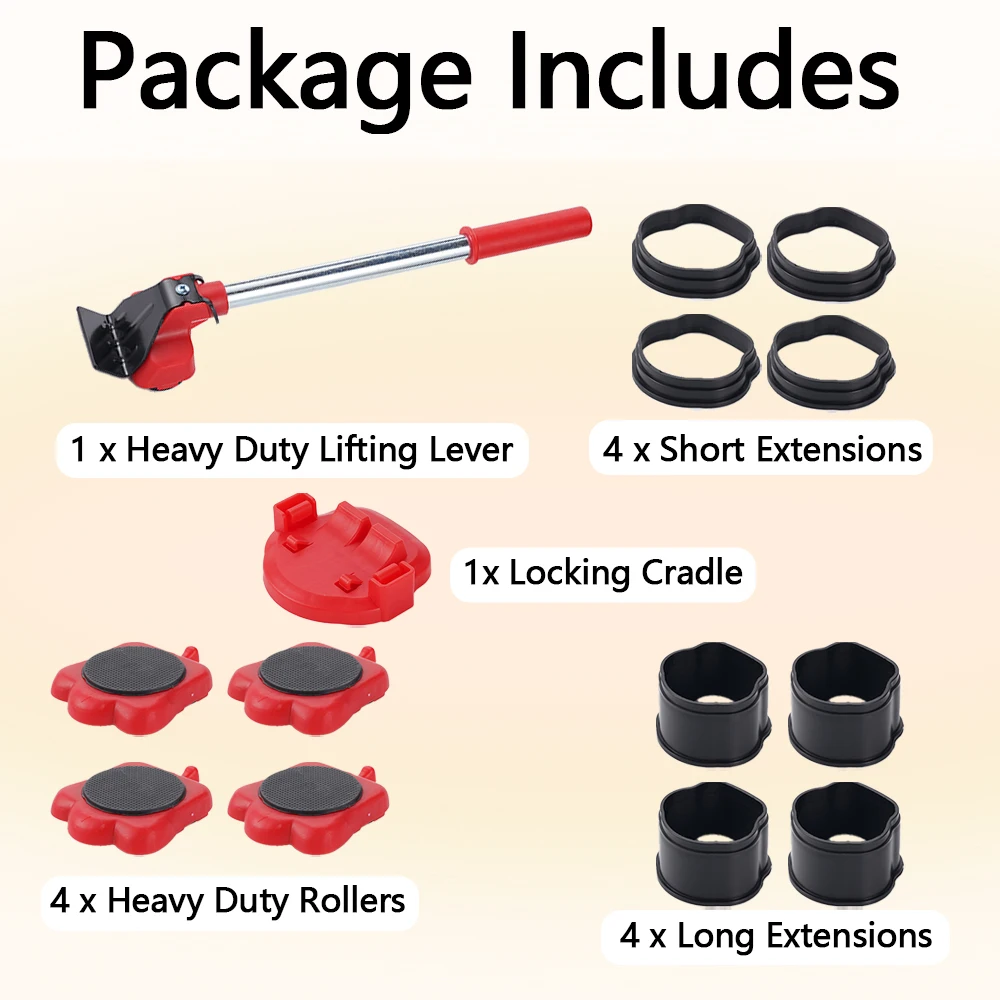 6KG Furniture Moving Transport Roller Set Heavy Duty Lifiting Caster Tool Furniture Transport Lifter Sliders Roller Tool - Image 3