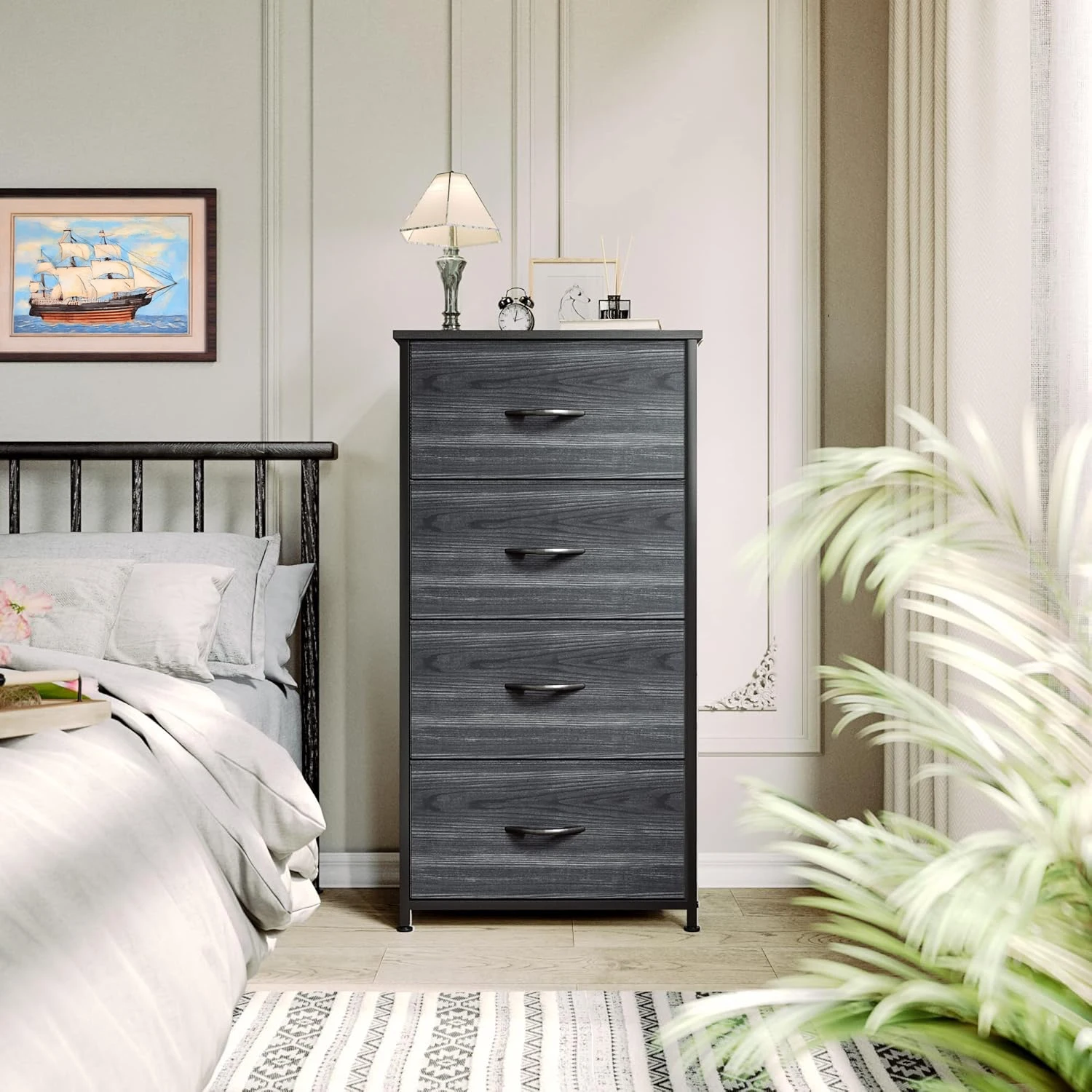 YITAHOME 4-Drawer Multi-Room Storage Dresser – Fabric with Wood Top & Steel Frame, Ideal for Living Room/Kids Room - Image 4