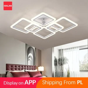 Simple Modern Ceiling Chandeliers with Remote Control Glossy Acrylic for Dining Room Chandeliers Living Room Lightning