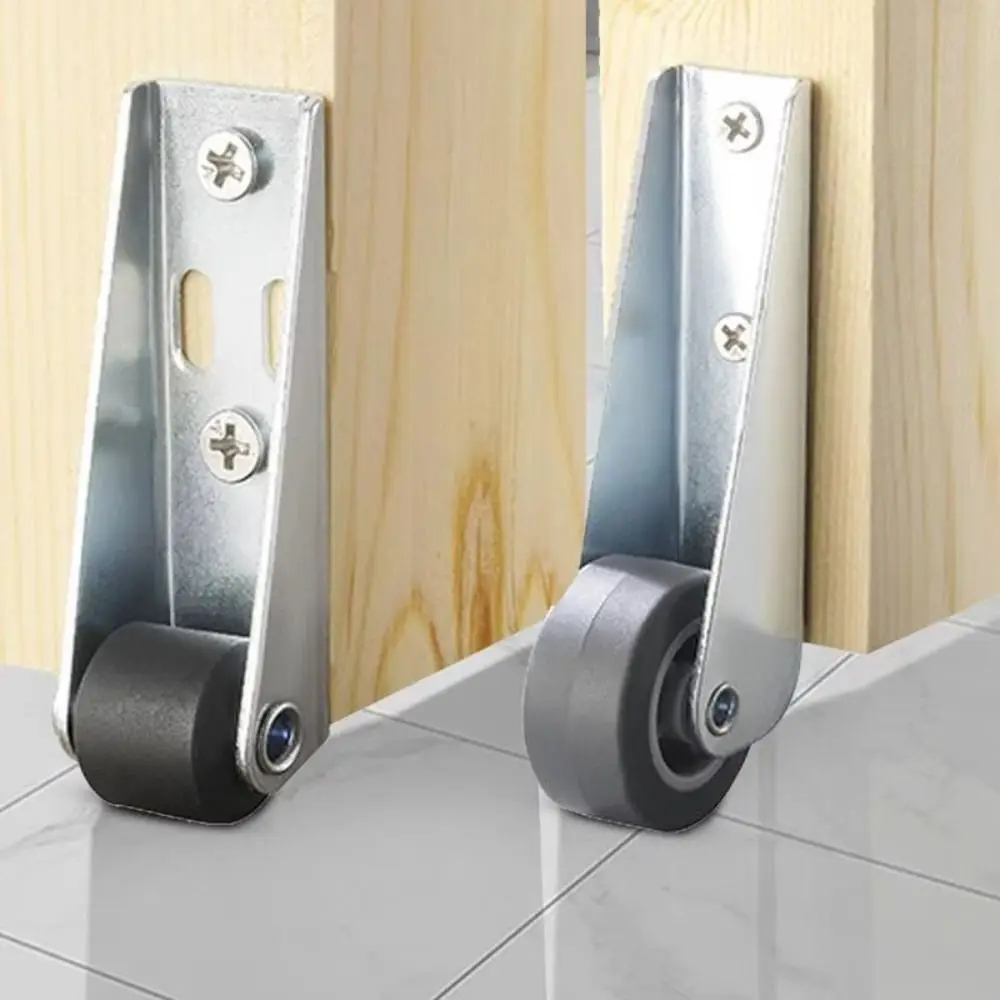 Durable Silent Furniture Caster Side Mounted Mobile Door Support Moving Wheel Household Moving Tool Pulley for 1/2Pcs