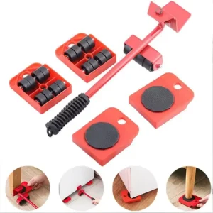 Furniture Moving Transport Roller Set Removal Lifting Moving Tool Set Wheel Bar Mover Moving Heavy Stuffs Device Hand Tool