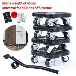 Wheels Rollers for Moving Heavy Furniture Set Heavy Stuffs Transport Lifter Wheeled Mover Roller with Wheel Bar Moving