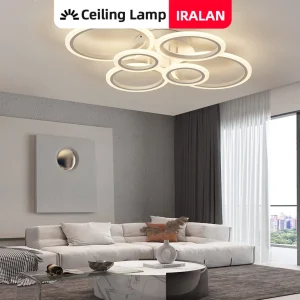 Smart LED Flush Mount Ceiling Lighting 3 Colors Dimmable with Remote Control Chandeliers for Living Room Kitchen Bedroom Foyer