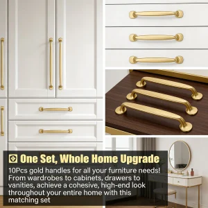 10pcs -20pcModern Minimalist Sand Golden Aluminum Alloy Cabinet Handles - Perfect for Shoe Cabinets, Doors & Wardrobes