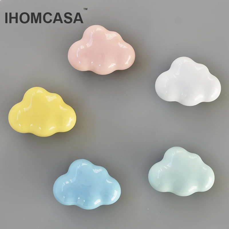IHOMCASA Ceramic Handle Furniture Drawer Handles Cupboard Wardrobe Door Knob Cloud And Stars Cabinet Pulls Wholesale - Image 2