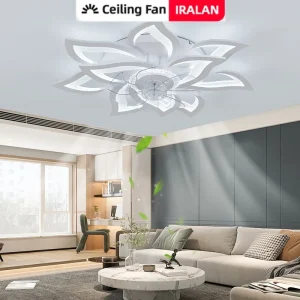 Modern LED Ceiling Light with Fan App and remote Control Mute 6-Wind Adjustable Speed Dimmable Ceiling Light for Living Room