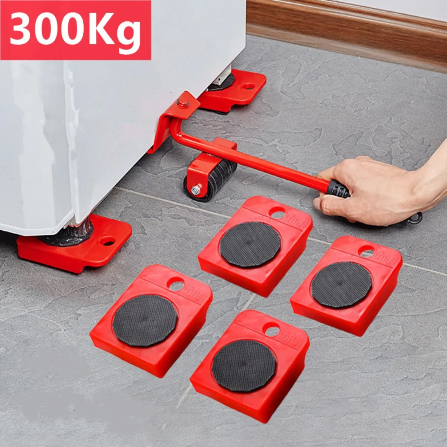 5Pcs/Set Heavy Duty Furniture Lifter Mover Roller with Wheel Bar Moving Device Lifting Helper Furniture Moving Transport Tool - Image 2