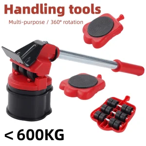 5Pcs Furniture Lifter Mover Apple pattern Roller with Wheel Bar Moving Device Lifting Helper Furniture Moving Transport Tool