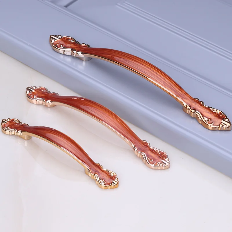 Modern Simple Nordic Handle White Amber Aluminum Alloy Black Drawer Cabinet Handles for Furniture Door Knocker Drawer Pulls - Image 4