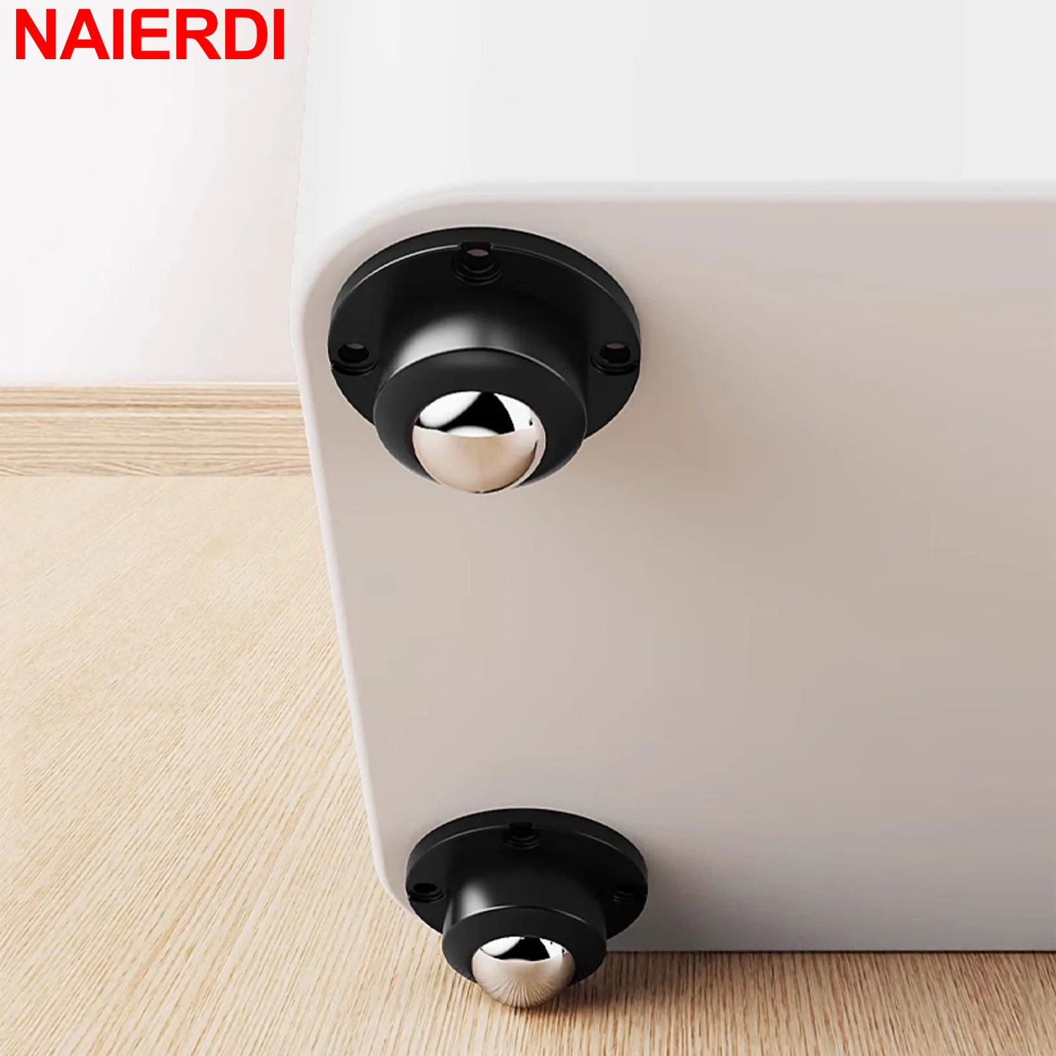 NAIERDI 4/8/12 Packs Universal Caster Wheels 360° Rotation Self-Adhesive Wheels 100KG Heavy Duty Furniture Cabinet Rollers - Image 6