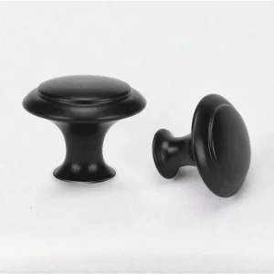 10/20pcs Matte Black Cabinet Knobs - 1" Round Drawer Pulls, Flat Stainless Steel Handles for Kitchen Dressers & Doors