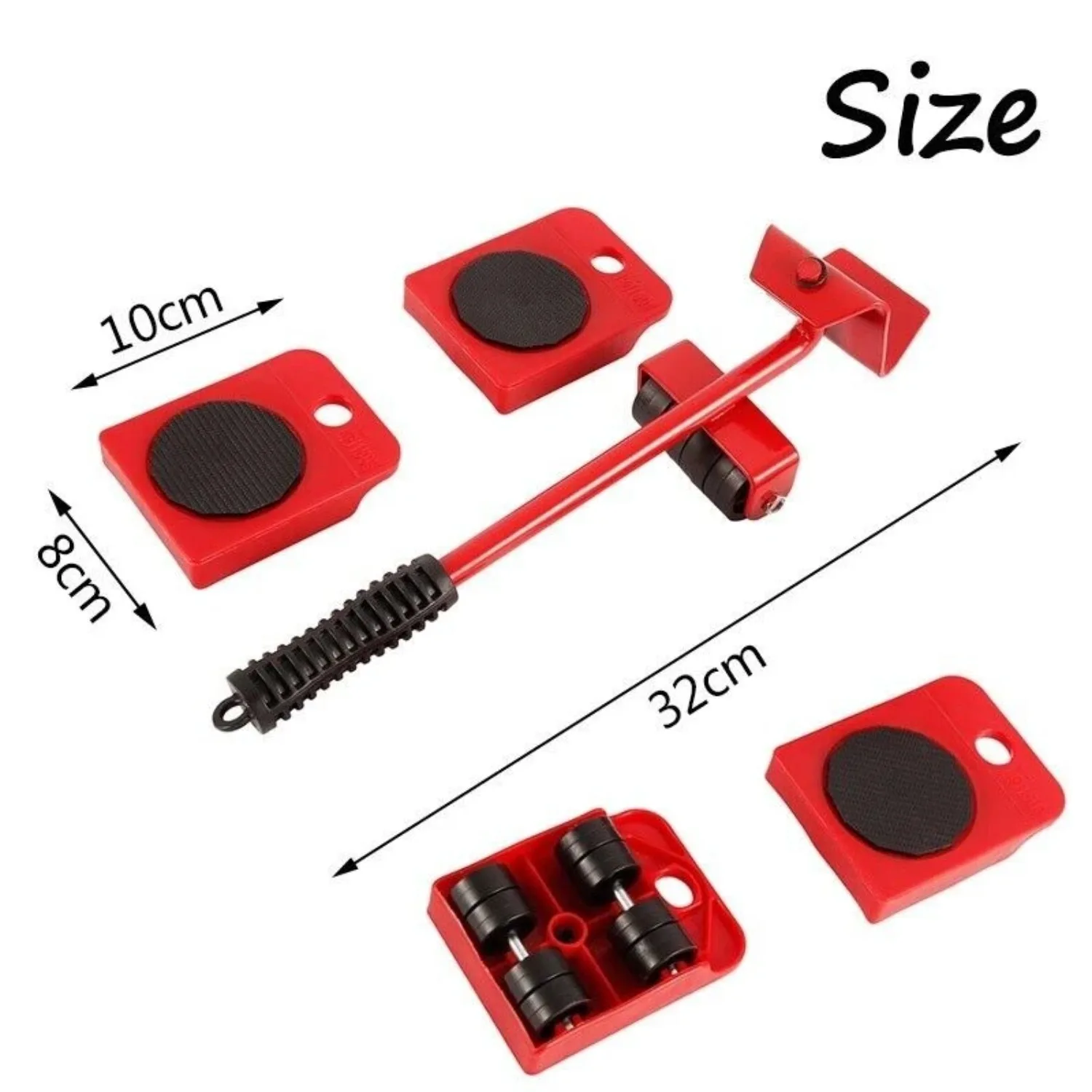 5Pcs/Set Heavy Duty Furniture Lifter Mover Roller with Wheel Bar Moving Device Lifting Helper Furniture Moving Transport Tool - Image 6