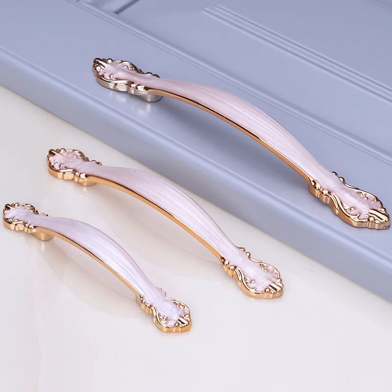 Modern Simple Nordic Handle White Amber Aluminum Alloy Black Drawer Cabinet Handles for Furniture Door Knocker Drawer Pulls - Image 3