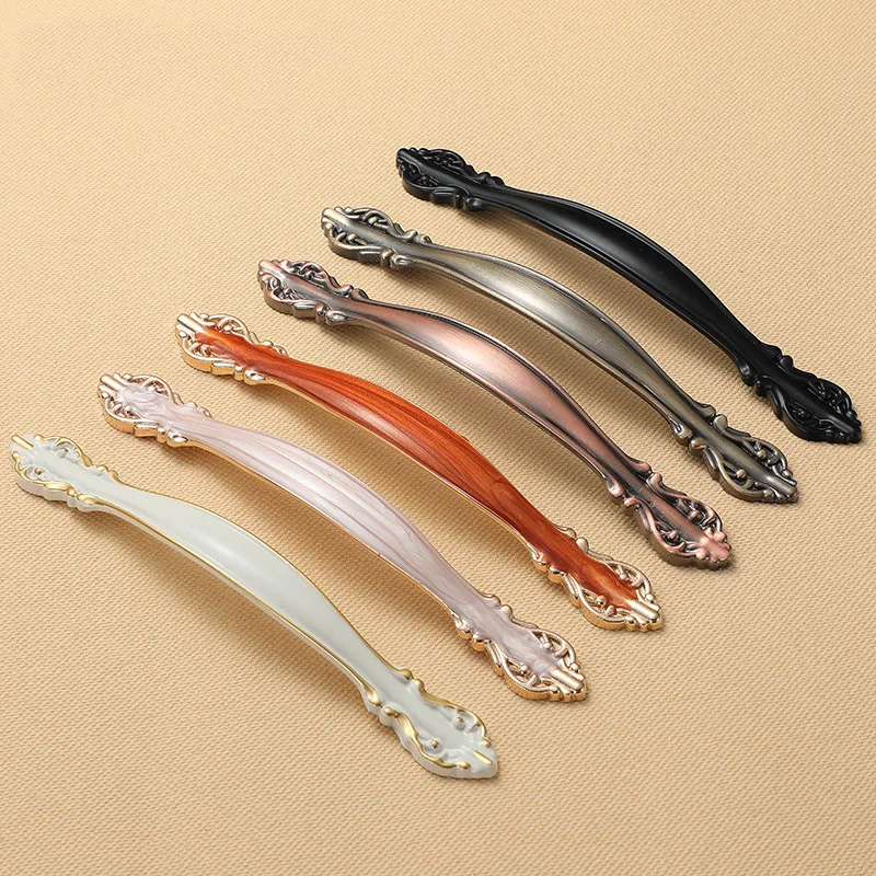 Modern Simple Nordic Handle White Amber Aluminum Alloy Black Drawer Cabinet Handles for Furniture Door Knocker Drawer Pulls - Image 2