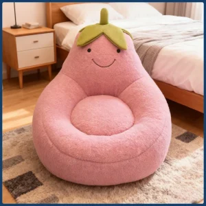 Eggplant Shaped Bean Bag Chair - Creative Cute Single Seater for Indoor & Outdoor,Lounge Sofa for Balcony, Living Room & Bedroom