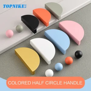 Half Circles Wardrobe Door Handle Kitchen Cabinet Knobs Furniture Handles Half Moon Drawer Pulls Colorful Orange Green Blue Pink