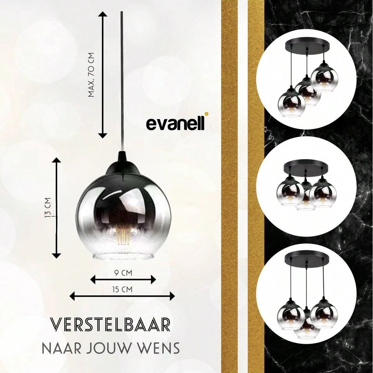 Nordic Modern Simple Dining Room Living Room Hanging Lights Chandelier Cafe Bar Bar Bar 1-5 Heads Grey Glass Pendant Lamp E27 - Image 3