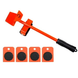 Furniture Moving Transport Roller Set Removal Lifting Moving Tool Set Wheel Bar Mover Moving Heavy Stuffs Device Hand Tool
