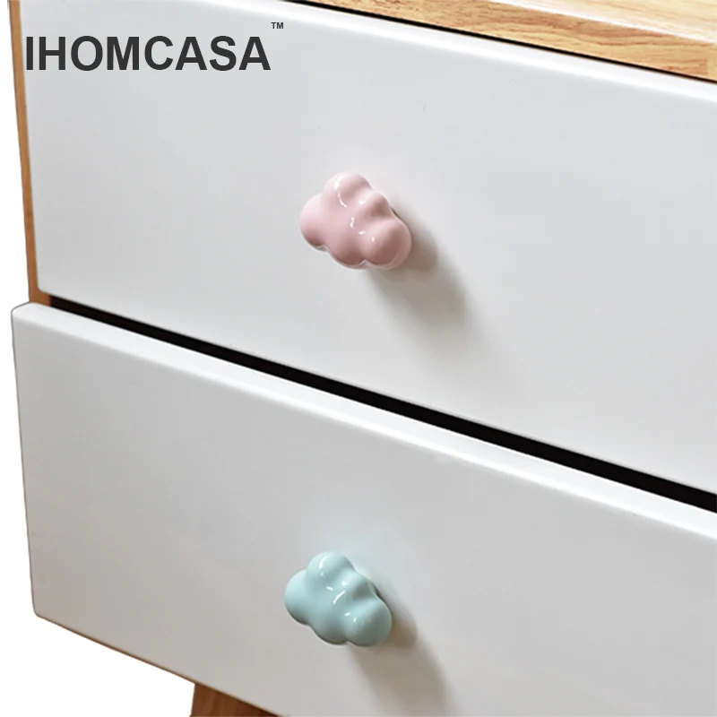 IHOMCASA Ceramic Handle Furniture Drawer Handles Cupboard Wardrobe Door Knob Cloud And Stars Cabinet Pulls Wholesale - Image 4
