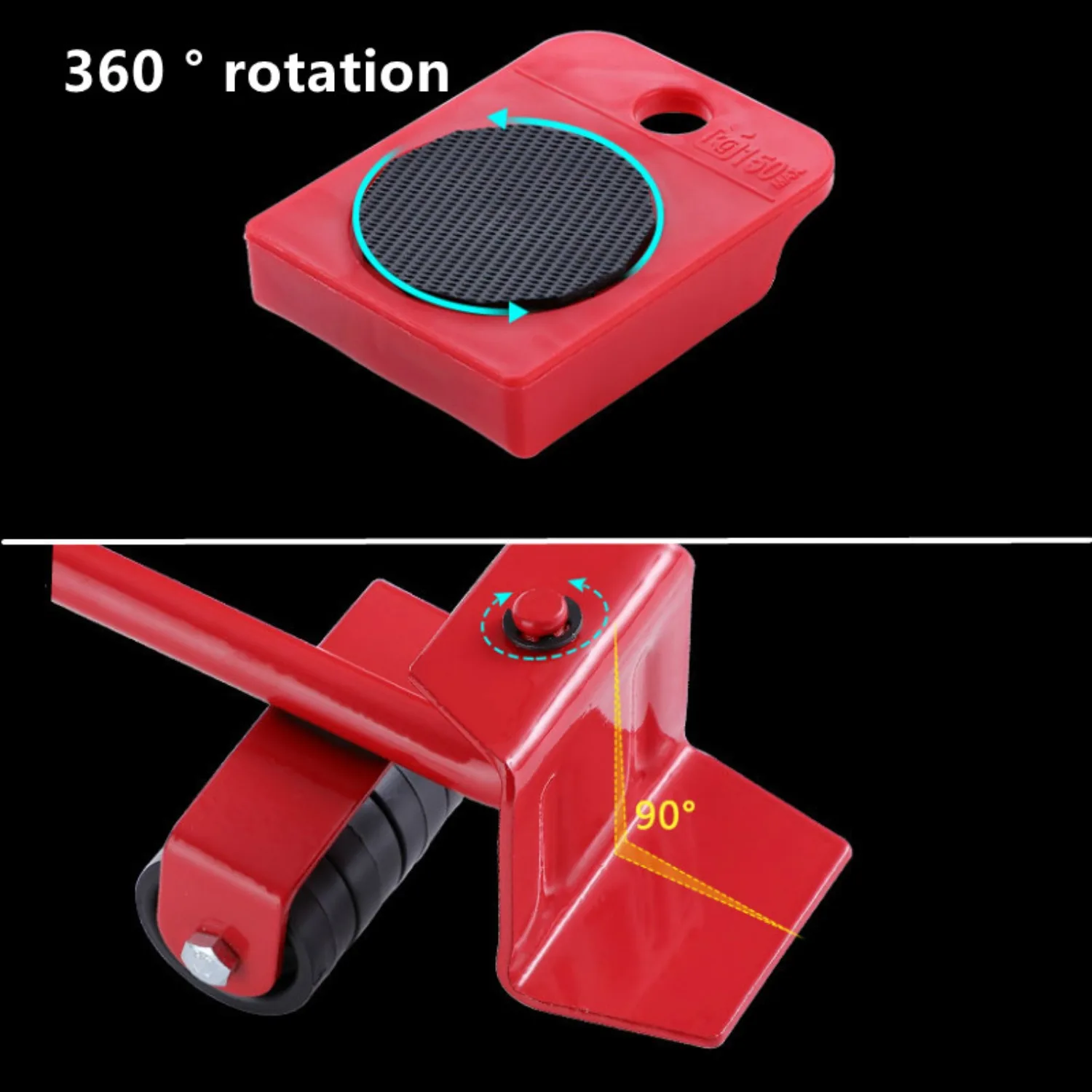 5Pcs/Set Heavy Duty Furniture Lifter Mover Roller with Wheel Bar Moving Device Lifting Helper Furniture Moving Transport Tool - Image 5
