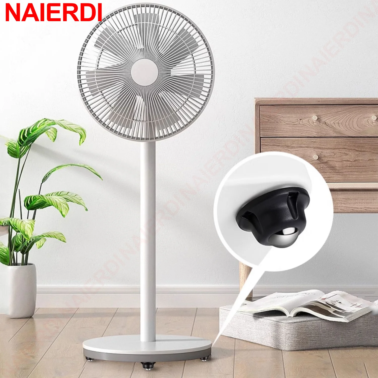 NAIERDI 4/8/12 Packs Universal Caster Wheels 360° Rotation Self-Adhesive Wheels 100KG Heavy Duty Furniture Cabinet Rollers - Image 5